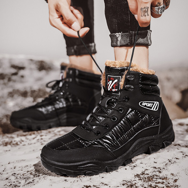 Ležerne muške čizme s vezicama i toplom postavom