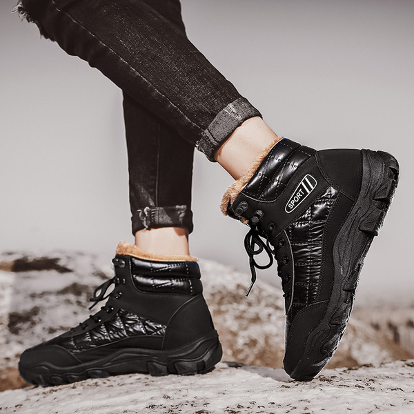 Ležerne muške čizme s vezicama i toplom postavom