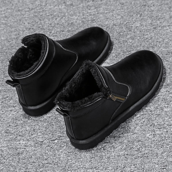 Modern férfi bőrcsizma cipzárral