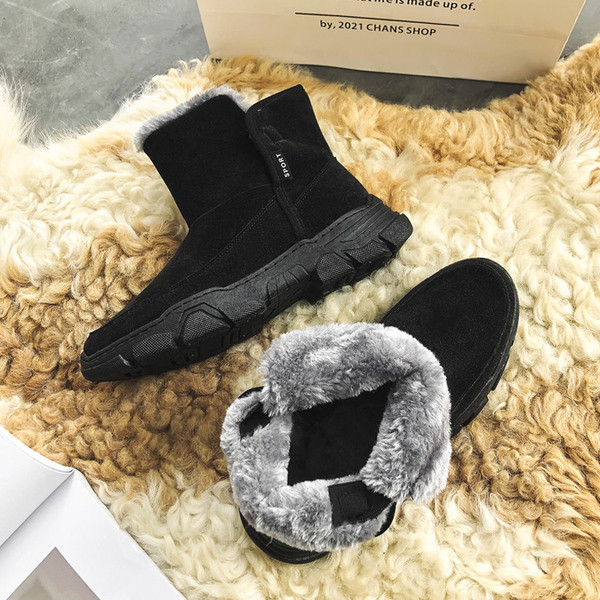 Férfi csizma meleg béléssel és lapos talppal