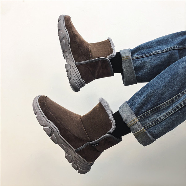 Férfi csizma meleg béléssel és lapos talppal