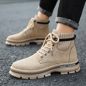 Meeste nahast saapad tekstiilist osa ja kirjadega