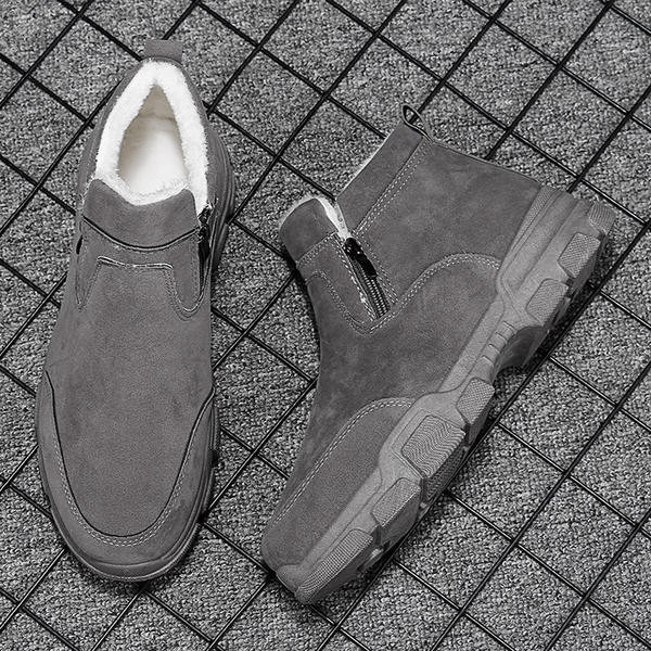 Meeste vabaaja seemisnahast saapad sooja voodri ja lukuga