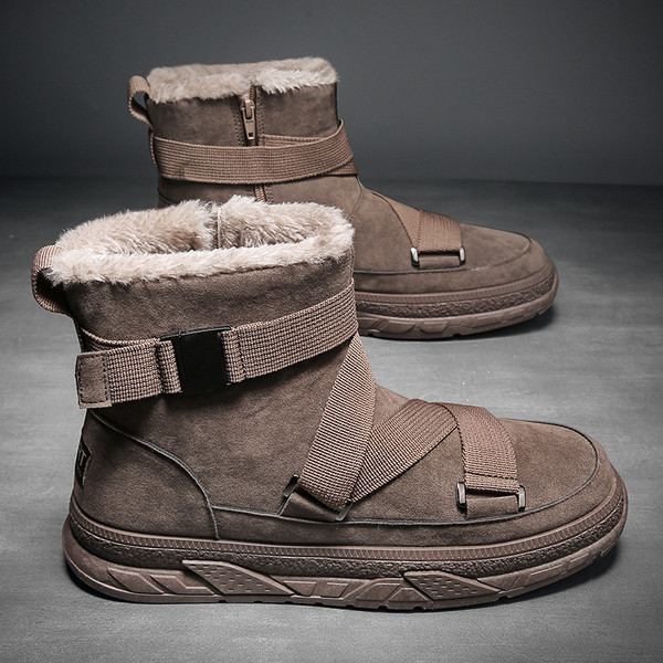 Ökoseemisnahast pehme voodri ja lameda tallaga talvised meeste saapad