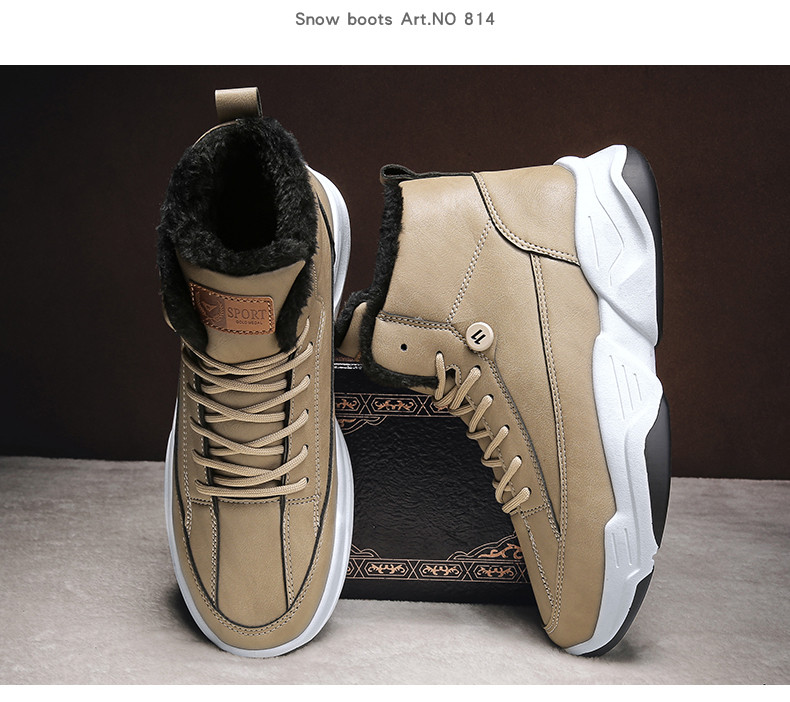 Muške čizme od eko kože sa grubim đonom i postavom