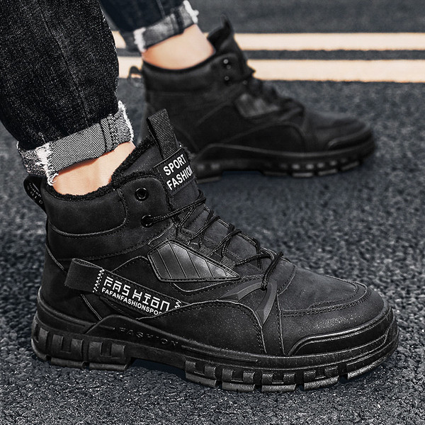 Muške casual čizme s vezicama i toplom postavom