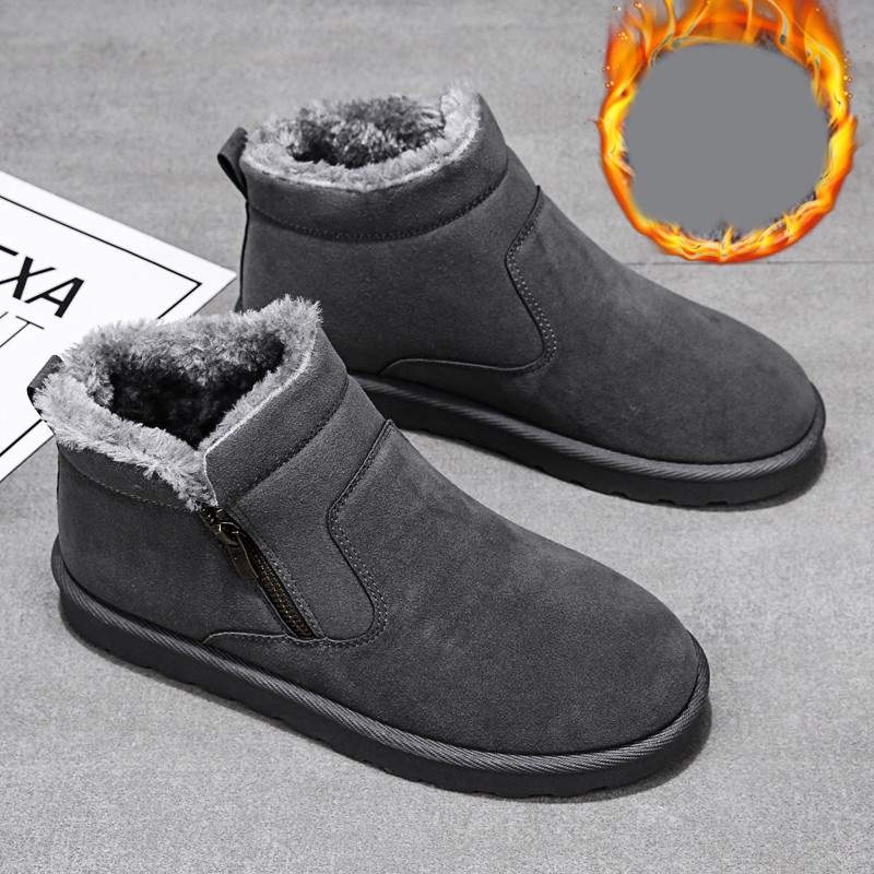 Muške čizme od eko brušene kože s toplom postavom