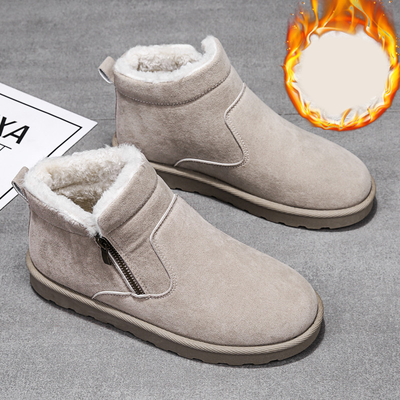 Muške čizme od eko brušene kože s toplom postavom