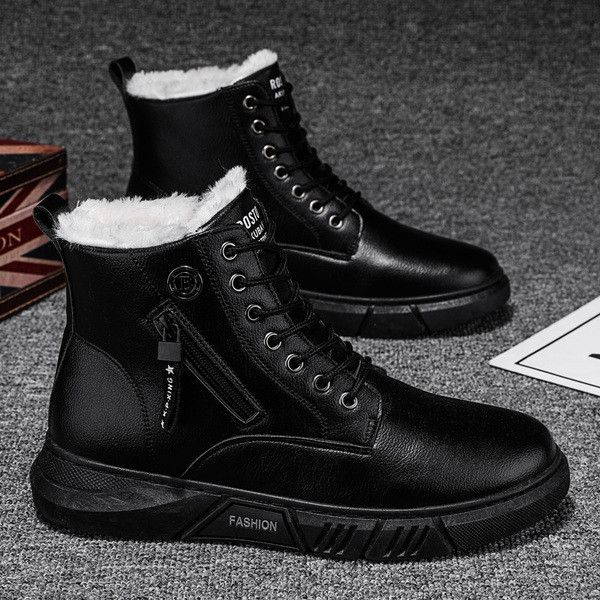 Zimske muške cipele od eko kože sa mekom postavom i ravnim đonom