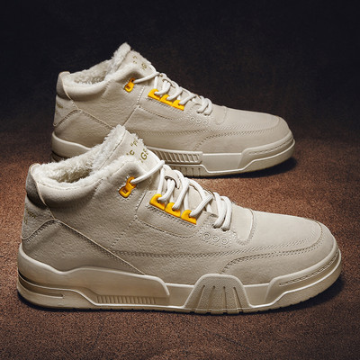 Öko bőrből készült téli cipő puha béléssel és fűzővel