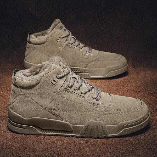 Öko bőrből készült téli cipő puha béléssel és fűzővel