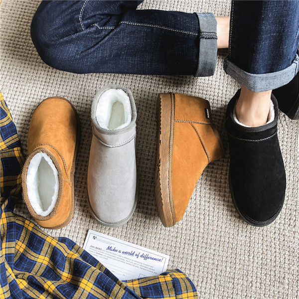 Férfi öko velúr csizma lapos talppal és meleg béléssel