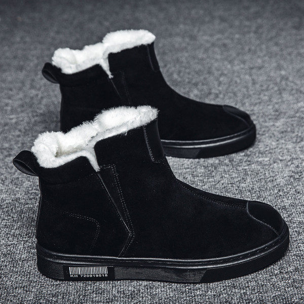 Modern férfi csizma eco velúrból és meleg béléssel