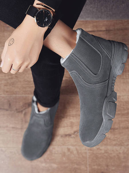 Velúr férfi csizma meleg béléssel