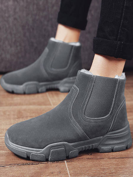 Velúr férfi csizma meleg béléssel