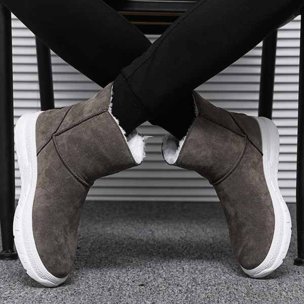 Eco velúrból készült, alkalmi férfi meleg csizma