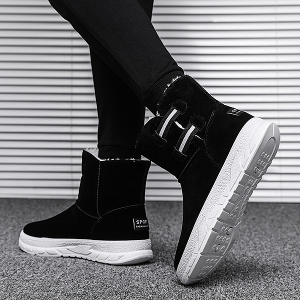 Eco velúrból készült, alkalmi férfi meleg csizma