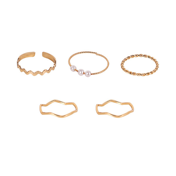 Modern női gyűrű díszgyöngyökkel