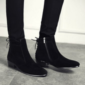 Uus mudel paksu kontsaga ja musta paeltega meeste saapad