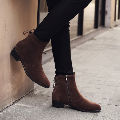 Uus mudel paksu kontsaga ja musta paeltega meeste saapad