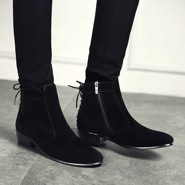 Uus mudel paksu kontsaga ja musta paeltega meeste saapad