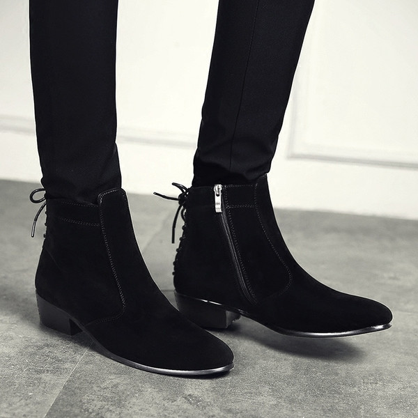 Uus mudel paksu kontsaga ja musta paeltega meeste saapad