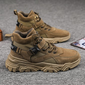 Modern őszi csizma durva talppal, öko velúrból