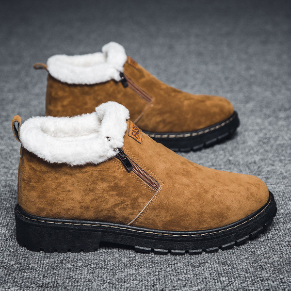 Férfi téli cipő meleg béléssel és cipzárral három színben
