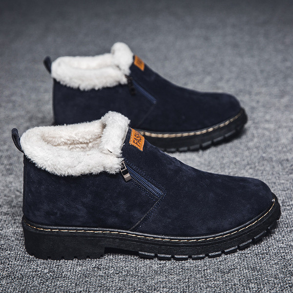 Férfi téli cipő meleg béléssel és cipzárral három színben