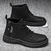 Új modell férfi bőrcsizma cipzárral - télre alkalmas