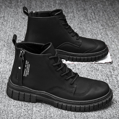 Új modell férfi bőrcsizma cipzárral - télre alkalmas