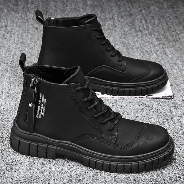 Új modell férfi bőrcsizma cipzárral - télre alkalmas