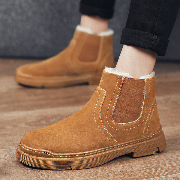 Alkalmi férfi velúr csizma meleg béléssel