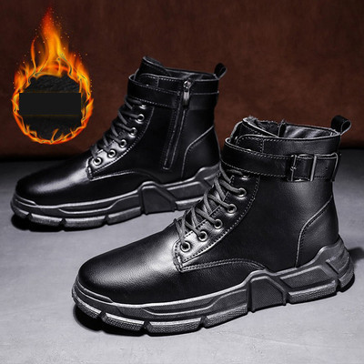 Moodsad musta värvi pandlaga nahast meeste saapad