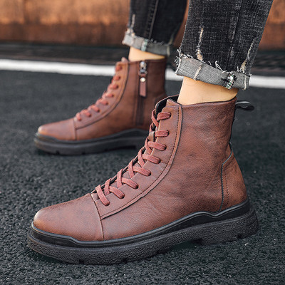 Férfi eco bőr csizma csúszásmentes talppal