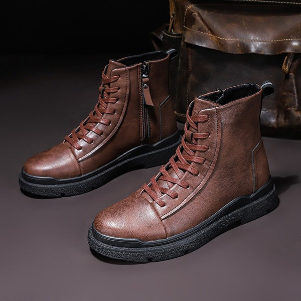 Férfi eco bőr csizma csúszásmentes talppal