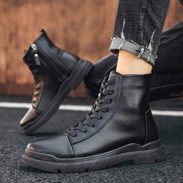 Férfi eco bőr csizma csúszásmentes talppal