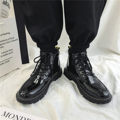 Muške lakirane čizme s vezicama