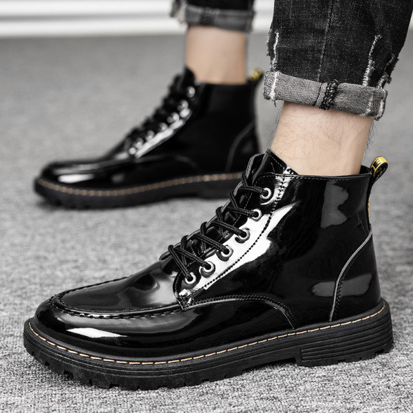 Muške lakirane čizme s vezicama
