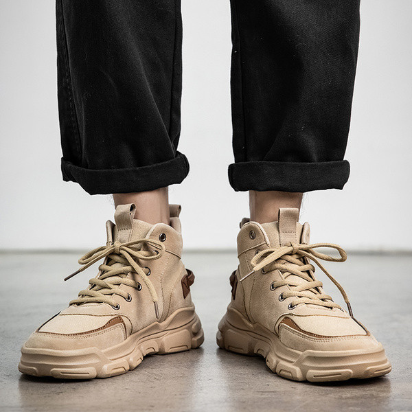 Férfi téli csizma fűzős - lapos talpú