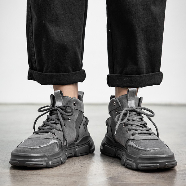 Férfi téli csizma fűzős - lapos talpú