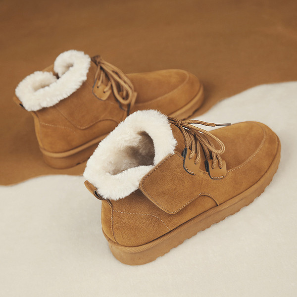 Muške moderne čizme od eko brušene kože s vezicama i toplom postavom