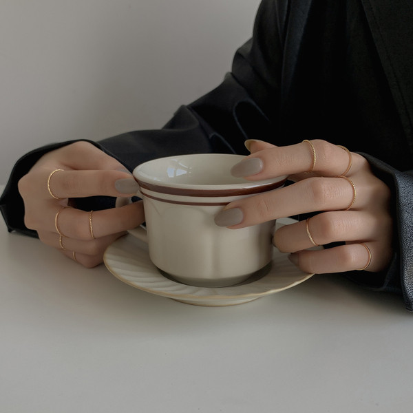 Moodne naiste sõrmusekomplekt tavaline mudel