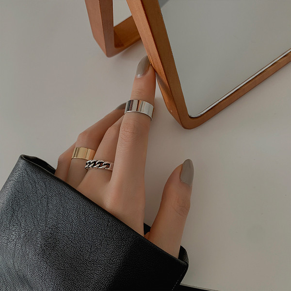 Napi, három gyűrűből álló női szett sima modell