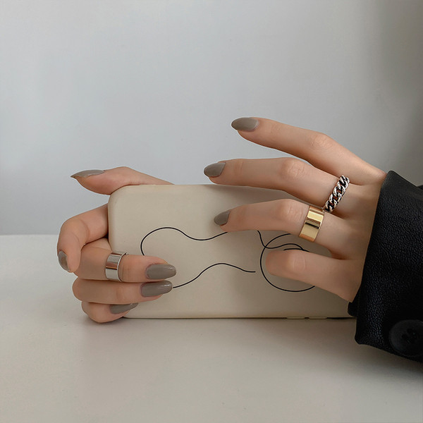 Napi, három gyűrűből álló női szett sima modell