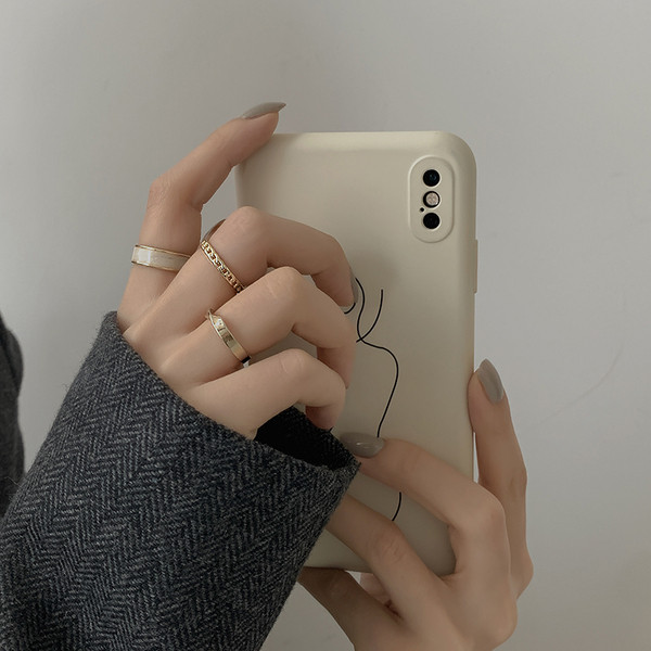 Naiste moodne kolmest sõrmust koosnev komplekt tavaline mudel