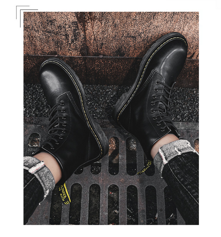 Férfi kubai bőrcsizma durva talppal