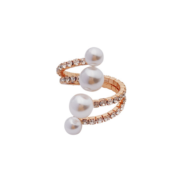 Stiilne pärlite ja kivikestega naiste sõrmus