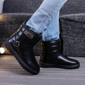 Eco-nahast meeste talvesaapad lameda talla ja pandlaga