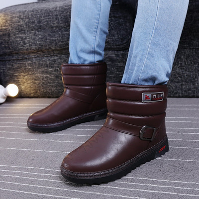 Eco-nahast meeste talvesaapad lameda talla ja pandlaga